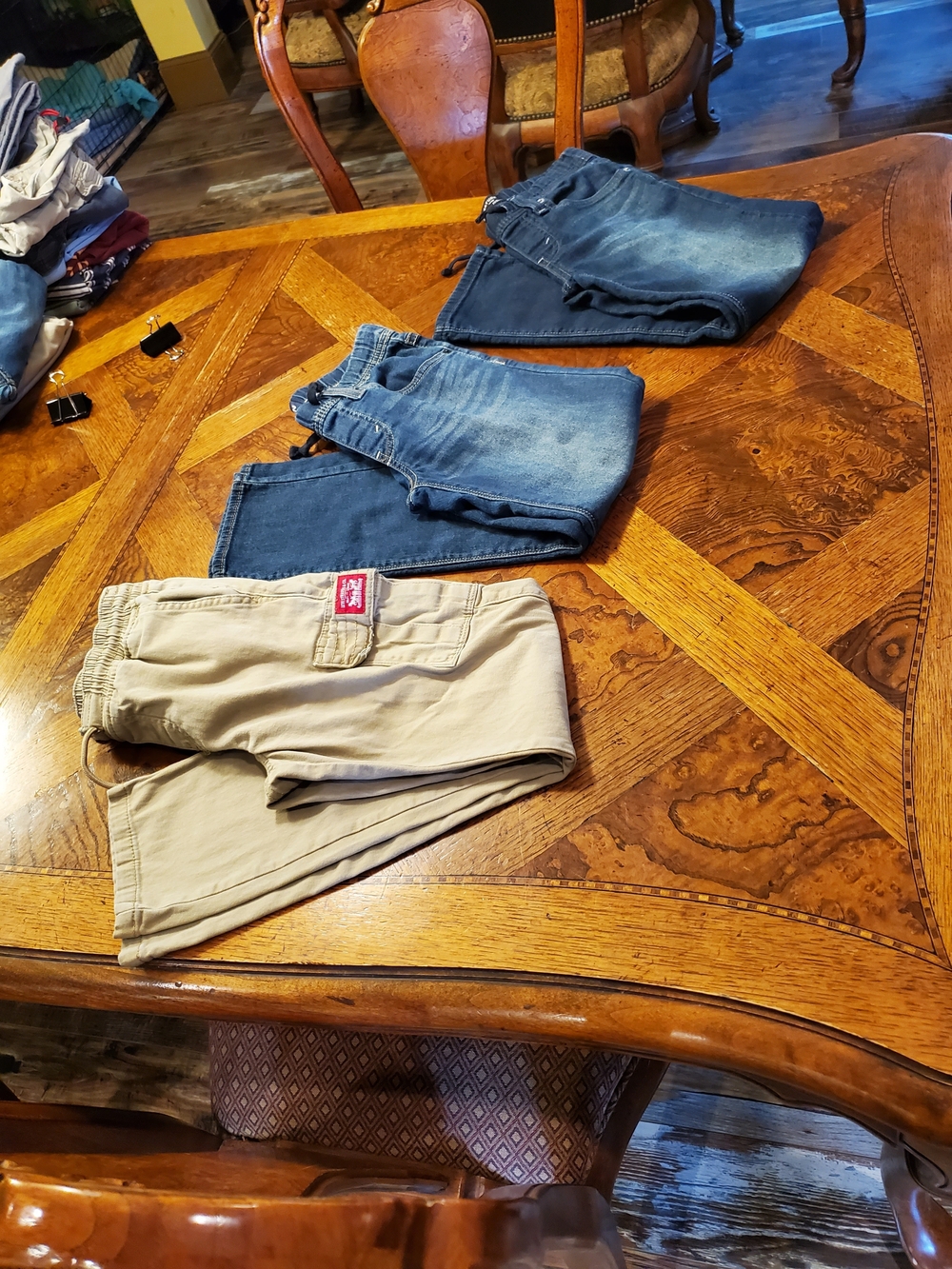 Levi's Boy's Sz 10 Casual Bottoms in Blue Denim and Khaki, Set Of 3